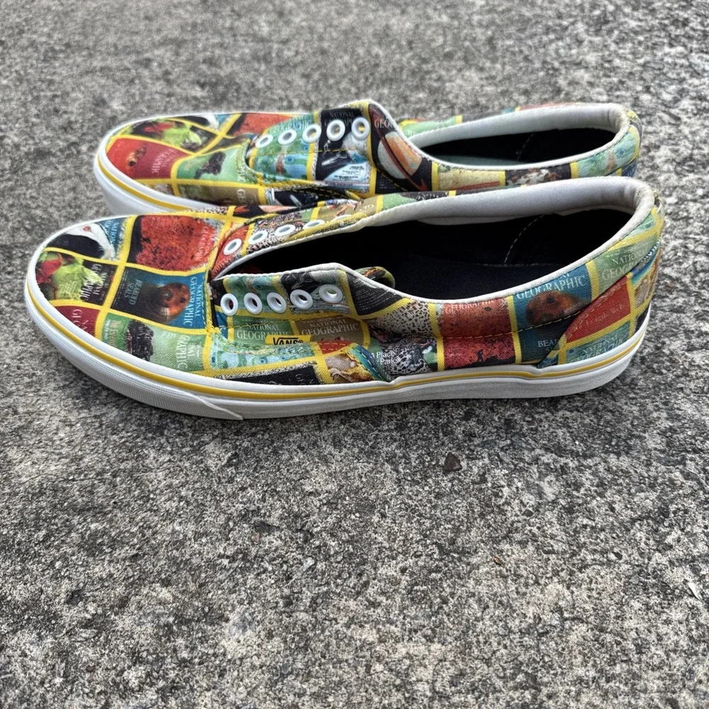 Vans National Geographic Print Unisex Low Ankle Shoes Size 9 Mens/10.5 Womens
